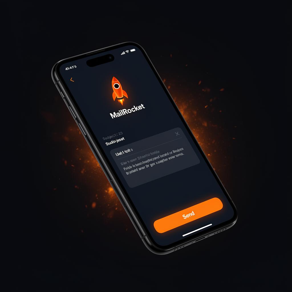 MailRocket App auf einem Smartphone Home-Screen